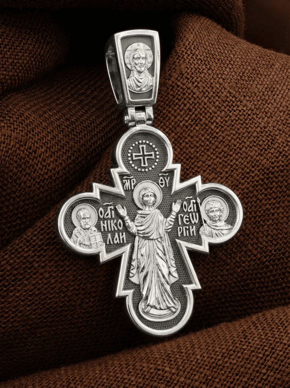 Крест из белого золота