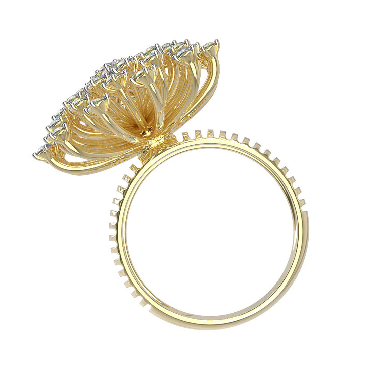 Кольцо из лимонного золота c бриллиантами