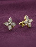 Серьги из лимонного золота 585 пробы c бриллиантами