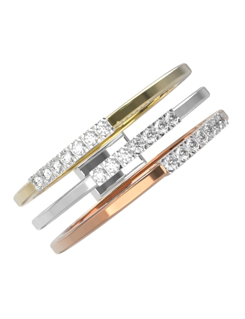 Кольцо из белого золота 585 пробы c бриллиантами