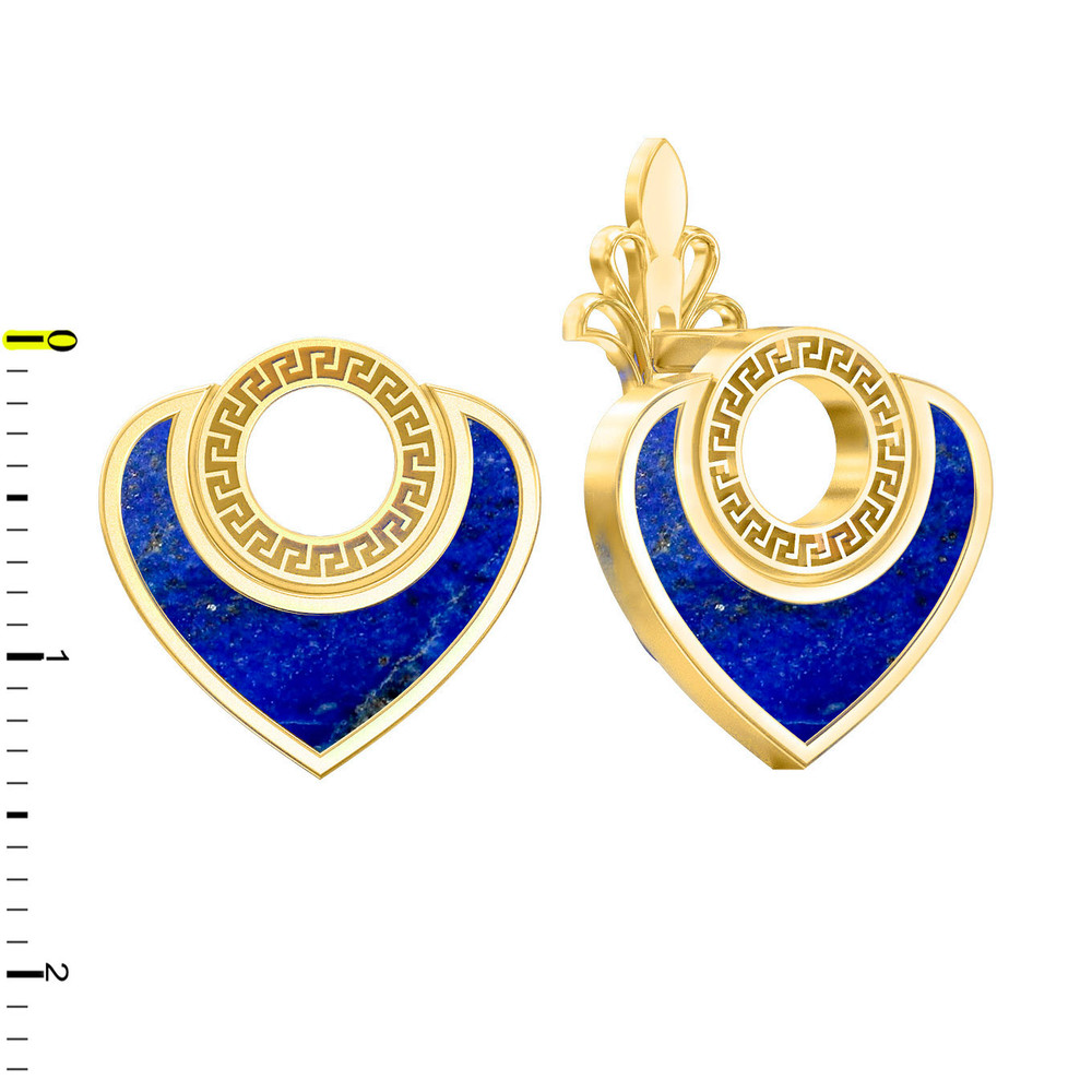 Серьги из лимонного золота c лазуритом