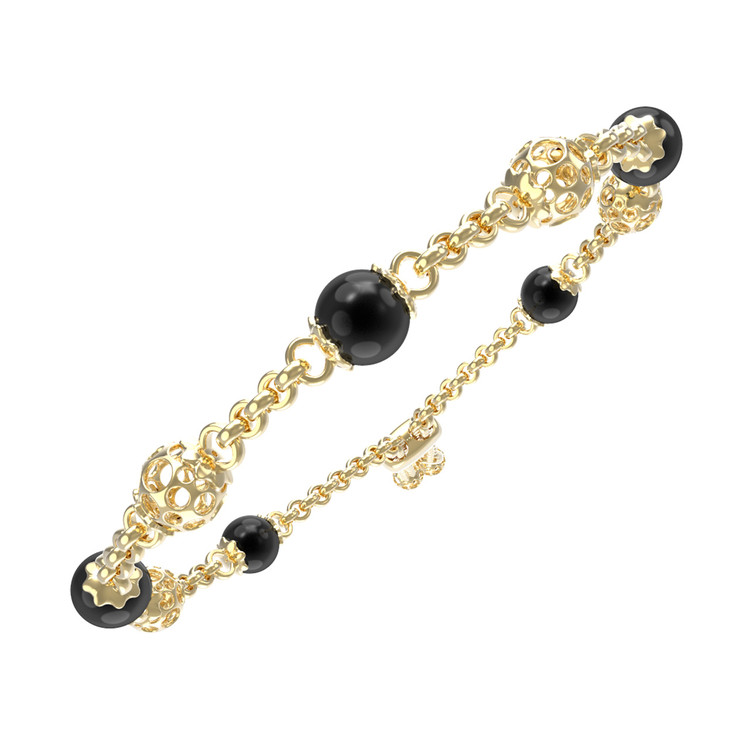 Браслет из лимонного золота c ониксом