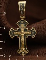 Крест из лимонного золота 585 пробы