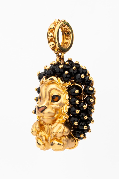 Подвеска из золота c эмаль и ониксом