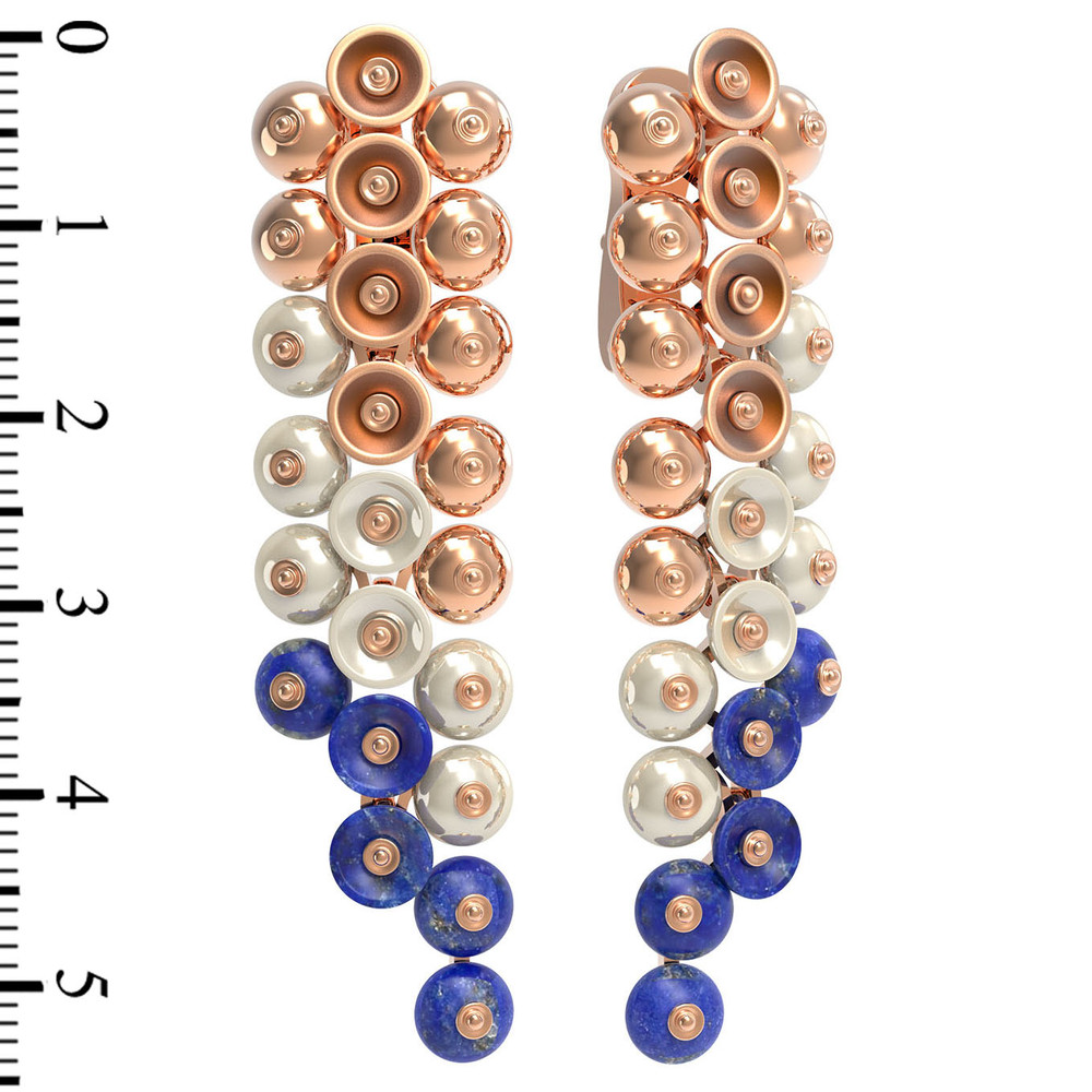 Серьги из золота c лазуритом и перламутром