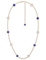 Колье из золота 585 пробы c лазуритом и перламутром
