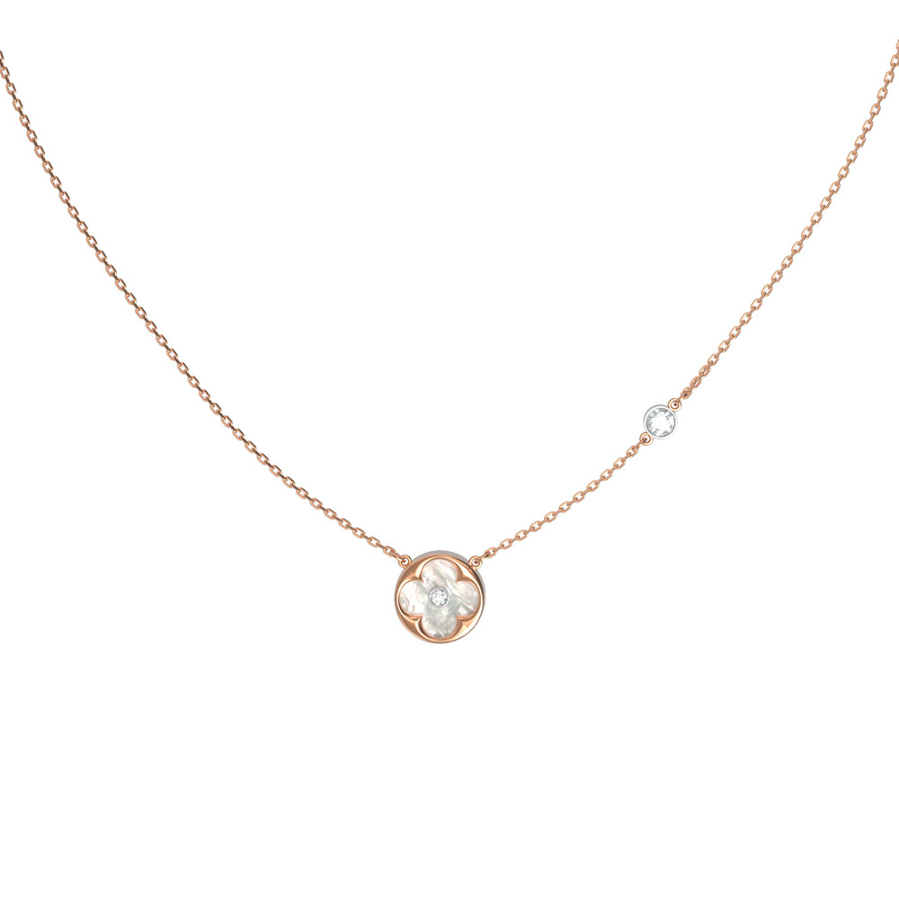 Колье из золота c бриллиантами и перламутром