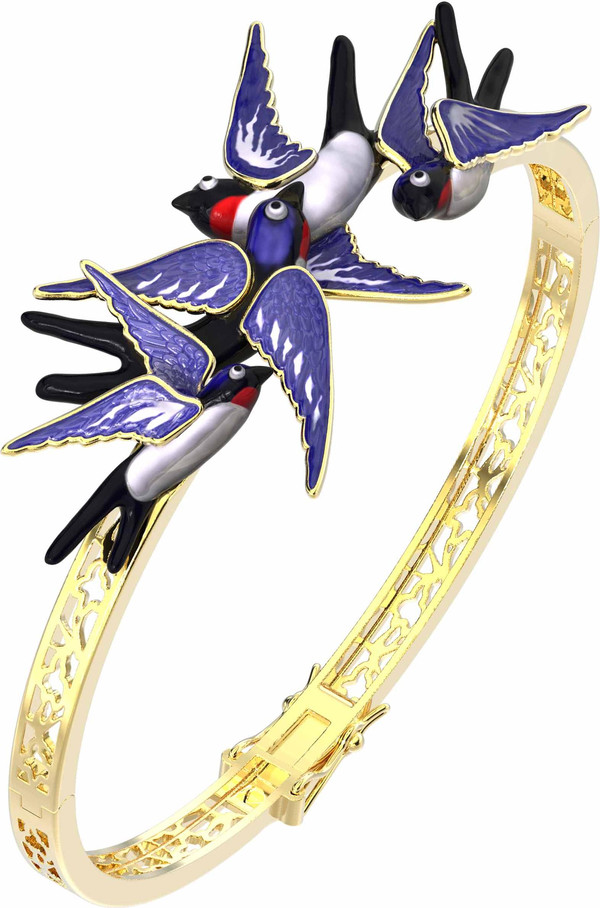 Браслет из лимонного золота c эмаль