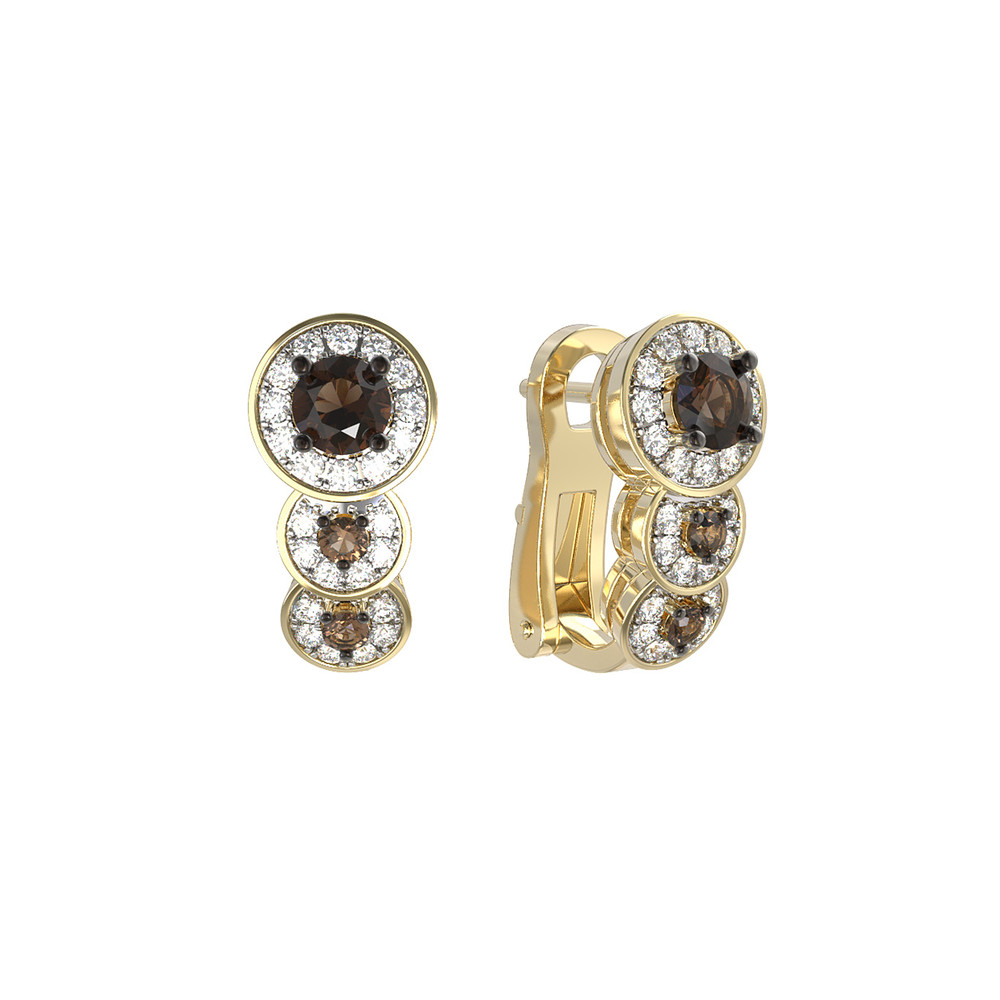 Серьги из лимонного золота c бриллиантами