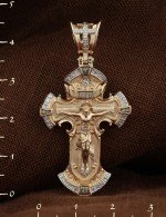 Крест из золота 585 пробы c бриллиантами