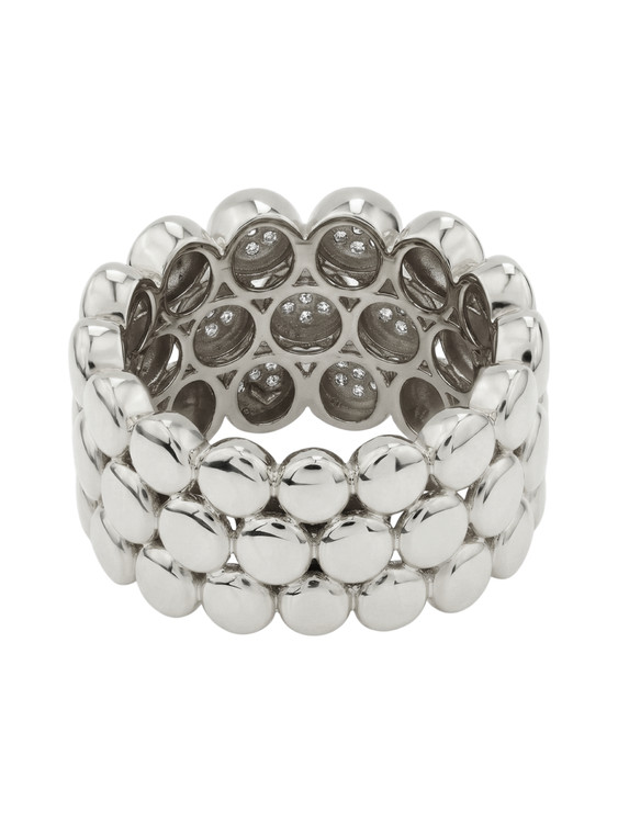 Кольцо из белого золота c бриллиантами и рубином