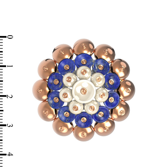 Подвеска из золота c лазуритом и перламутром