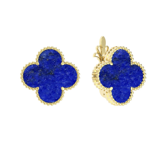 Серьги из лимонного золота c лазуритом