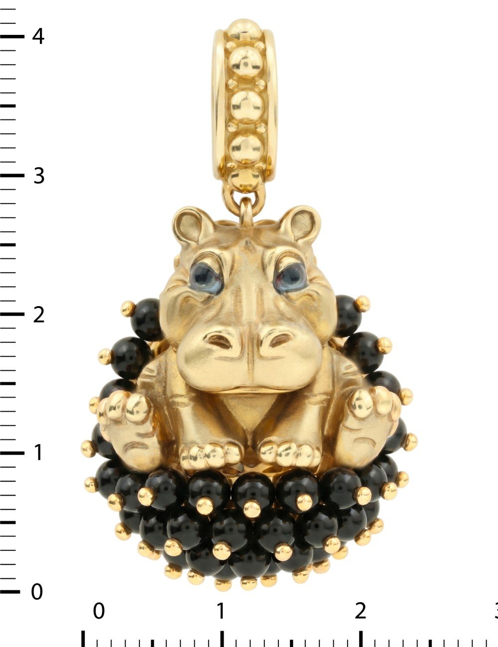 Подвеска из лимонного золота 585 пробы c эмалью и ониксом