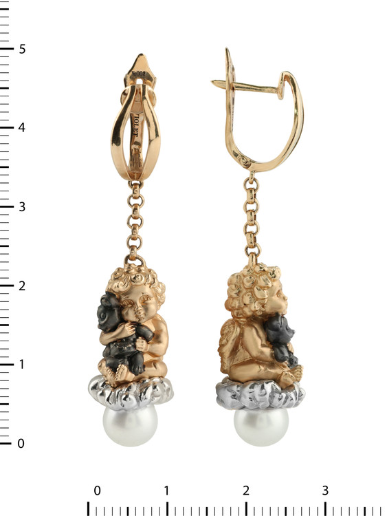 Серьги из золота c жемчугом