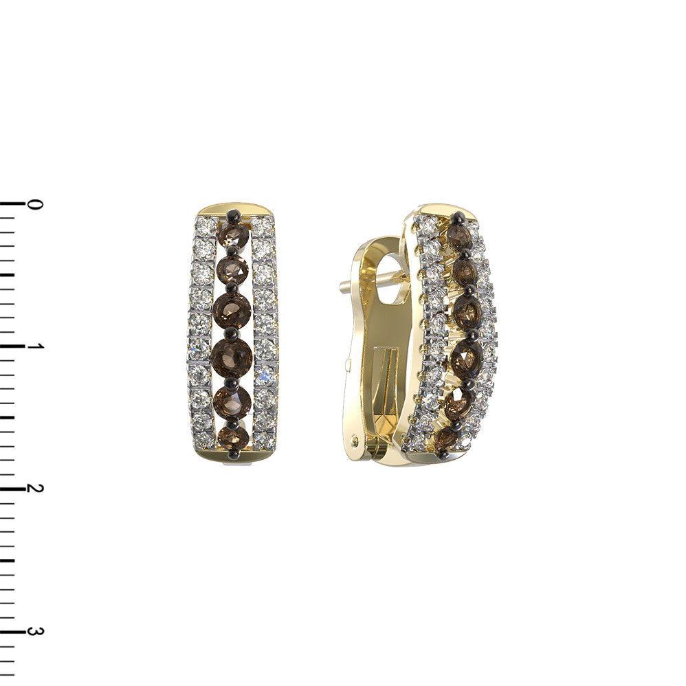 Серьги из лимонного золота c бриллиантами