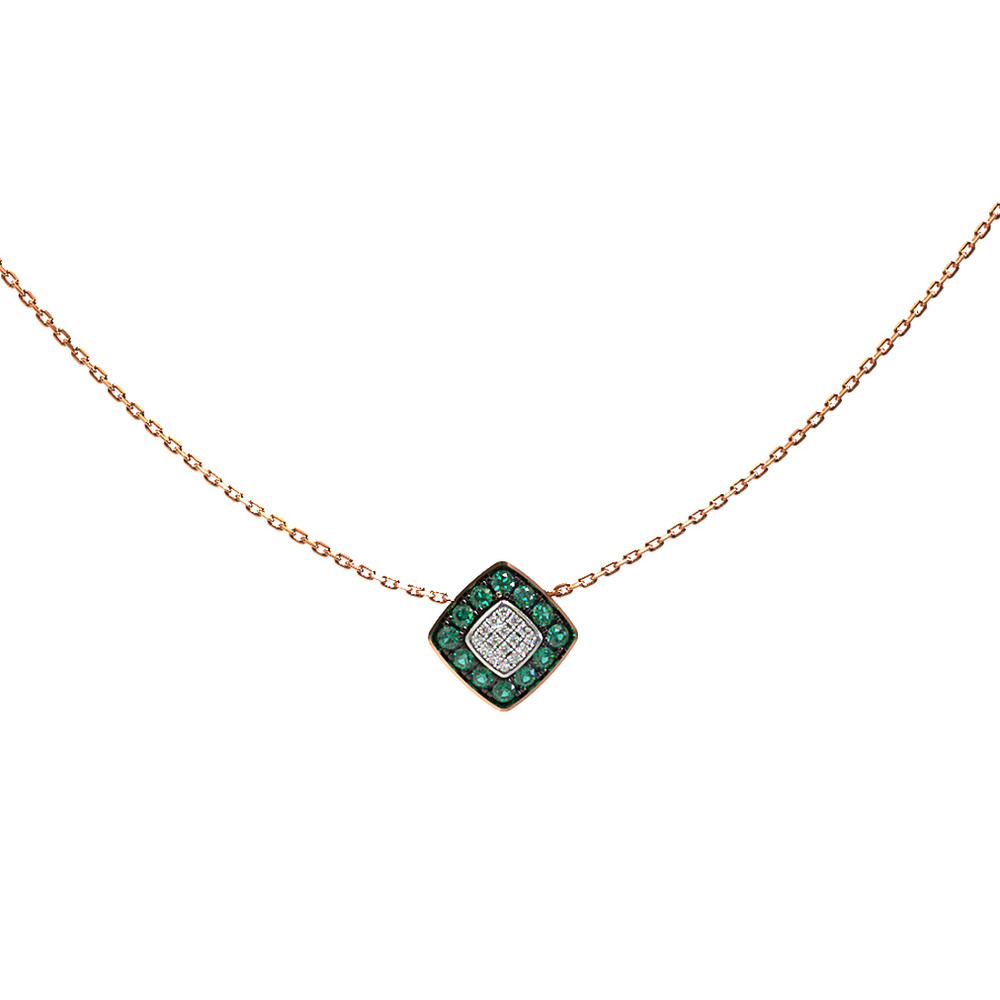 Колье из золота c бриллиантами и изумрудом