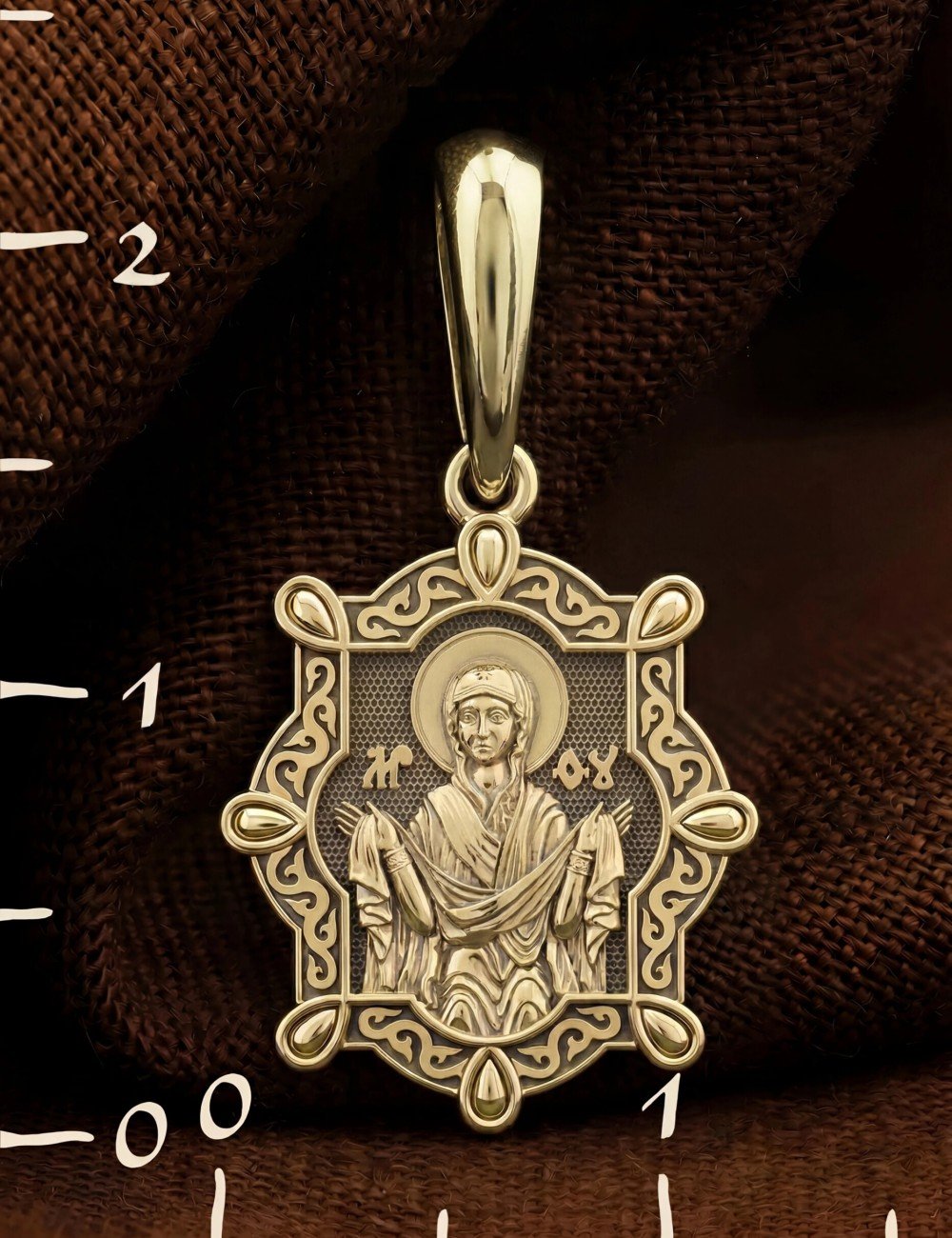 Образок из лимонного золота 585 пробы