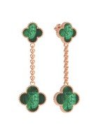 Серьги из золота 585 пробы c малахитом