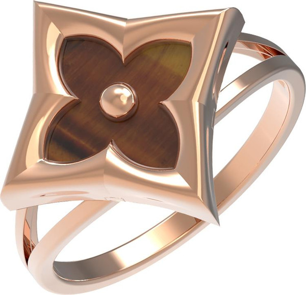 Кольцо из золота c тигровым глазом