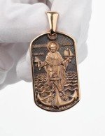 Образок из золота 585 пробы c эмалью