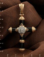 Крест из золота 585 пробы c ониксом