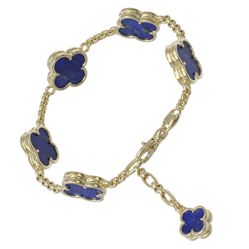 Браслет из лимонного золота c лазуритом