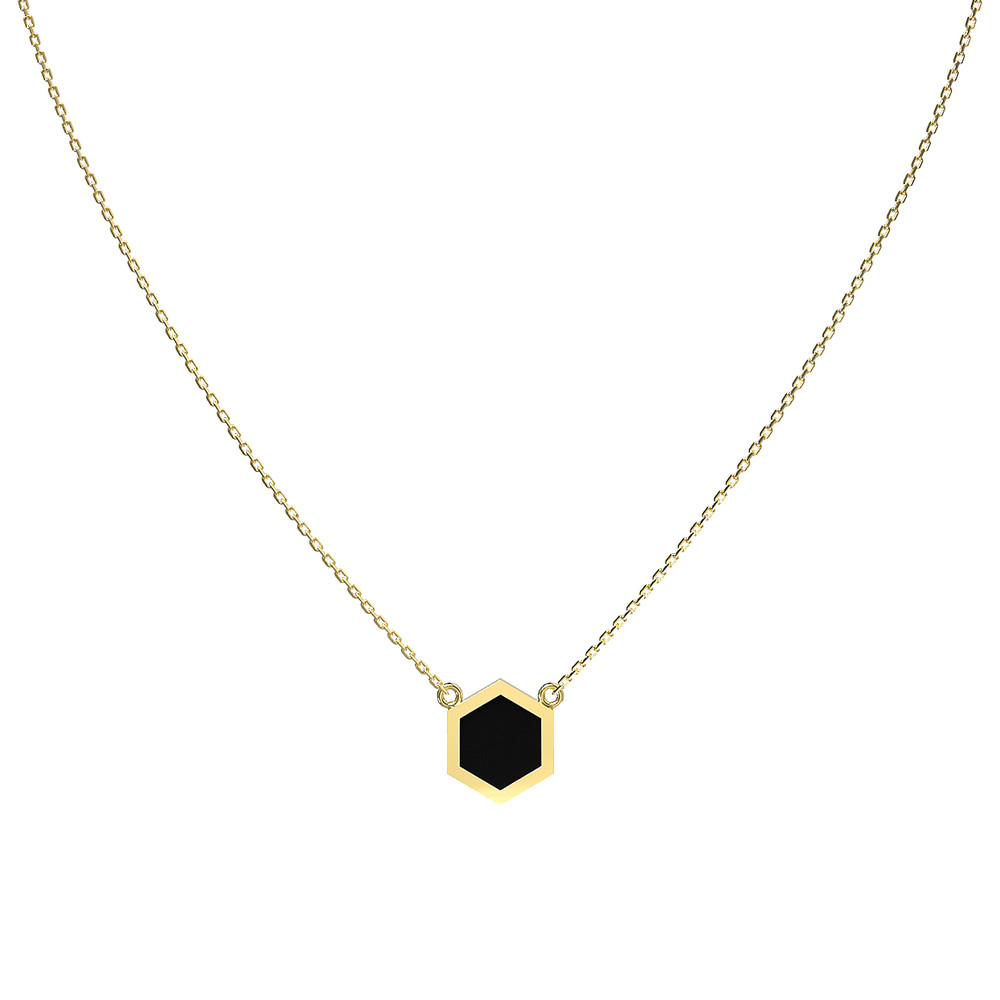 Колье из лимонного золота c ониксом