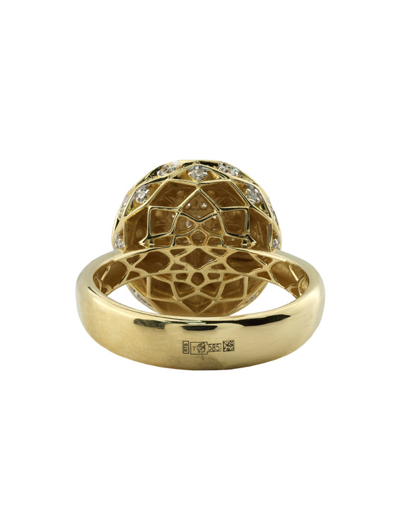 Кольцо из лимонного золота c бриллиантами