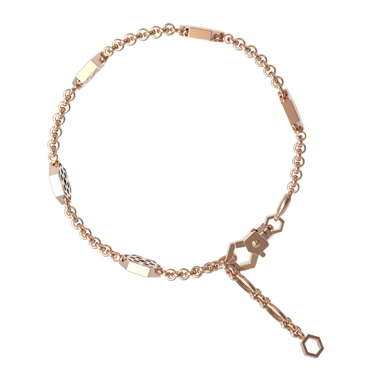 Браслет из золота c ониксом, лазуритом, малахитом и перламутром