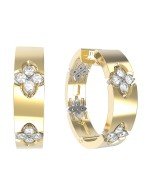 Серьги из лимонного золота 585 пробы c бриллиантами