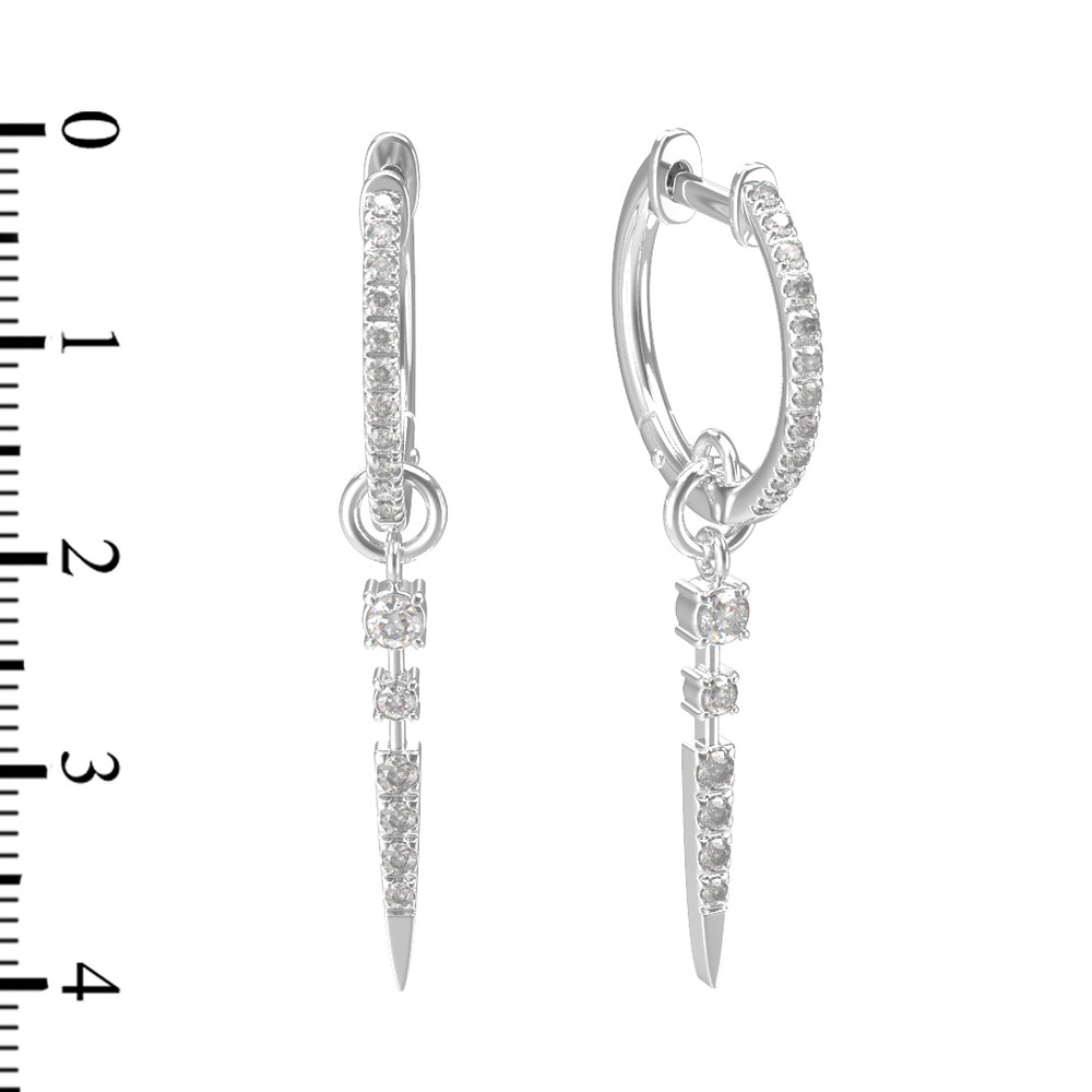 Серьги из белого золота c бриллиантами