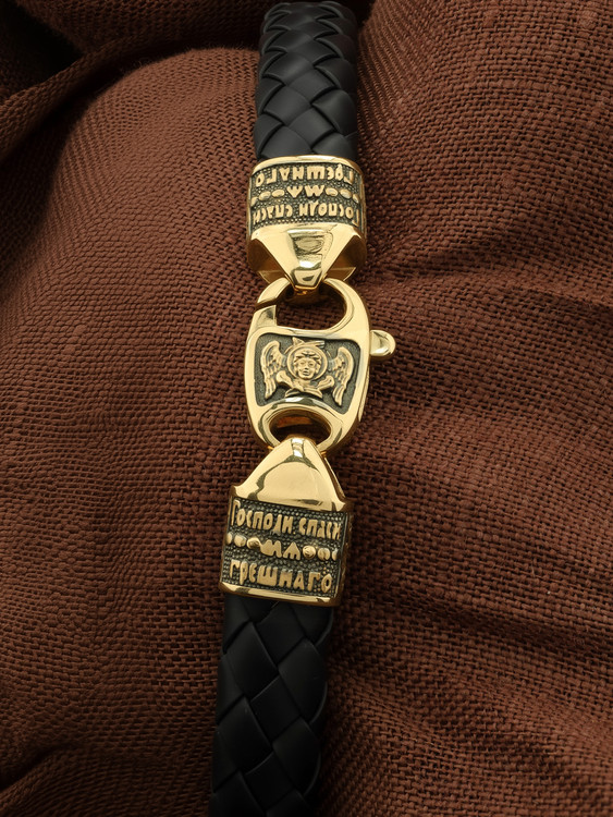 Браслет из лимонного золота c шнурком