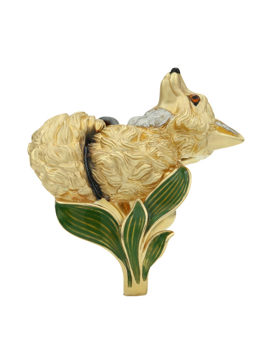 Кольцо из лимонного золота c эмаль