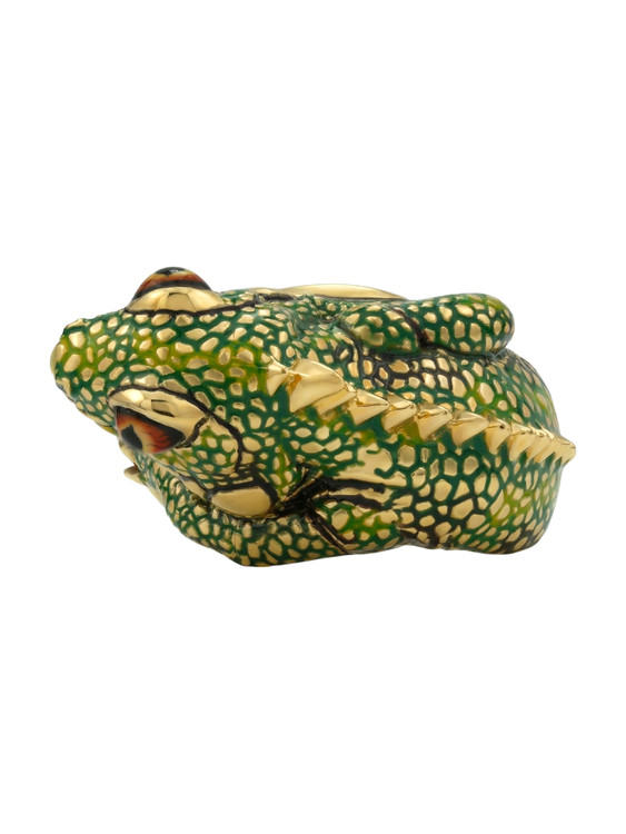 Кольцо из лимонного золота c эмаль и рубином