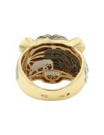Кольцо из лимонного золота 585 пробы c эмалью