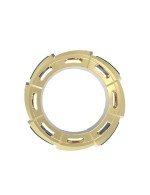 Подвеска из лимонного золота 585 пробы c бриллиантами и малахитом