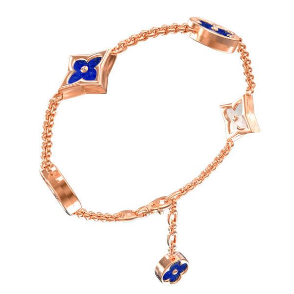 Браслет из золота c лазуритом и перламутром