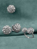 Серьги из белого золота 585 пробы c бриллиантами