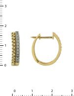 Серьги из лимонного золота 585 пробы c бриллиантами