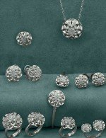 Серьги из белого золота 585 пробы c бриллиантами
