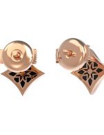 Серьги из золота 585 пробы c бриллиантами и ониксом
