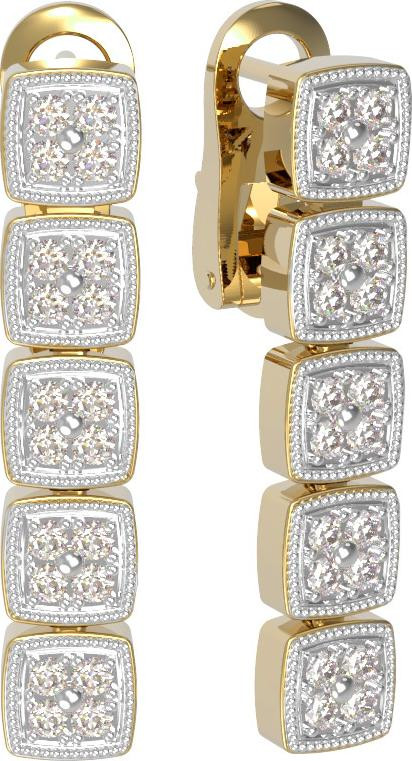 Серьги из лимонного золота c бриллиантами