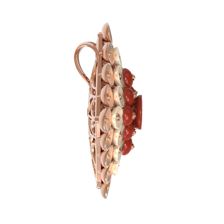 Подвеска из золота c агатом и перламутром