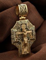 Крест из лимонного золота 585 пробы