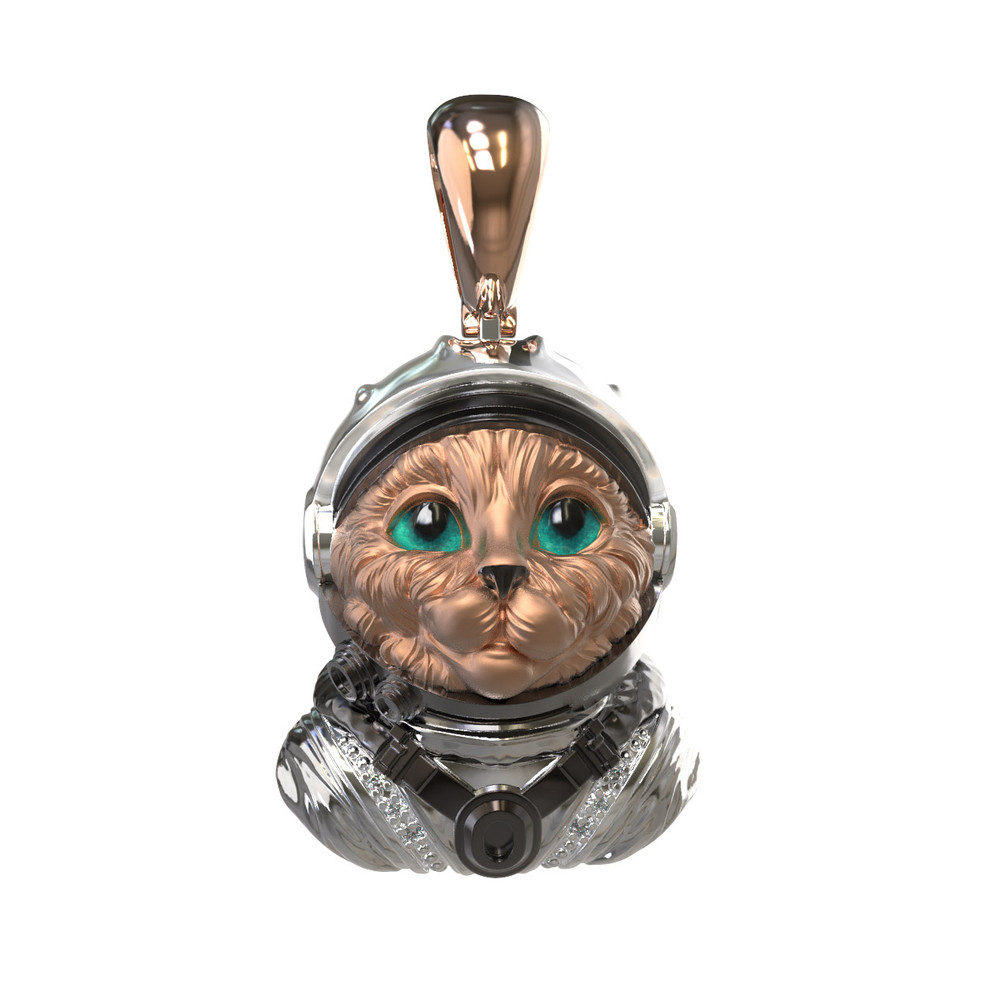 Подвеска из золота c эмаль , бриллиантами и рубином