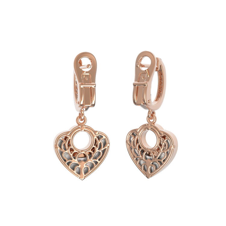 Серьги из золота c бриллиантами и перламутром