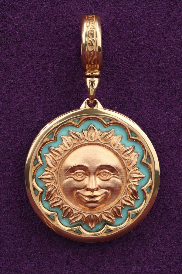 Подвеска из золота 585 пробы c бирюзой