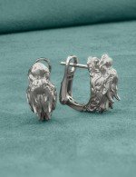 Серьги из белого золота 585 пробы c бриллиантами
