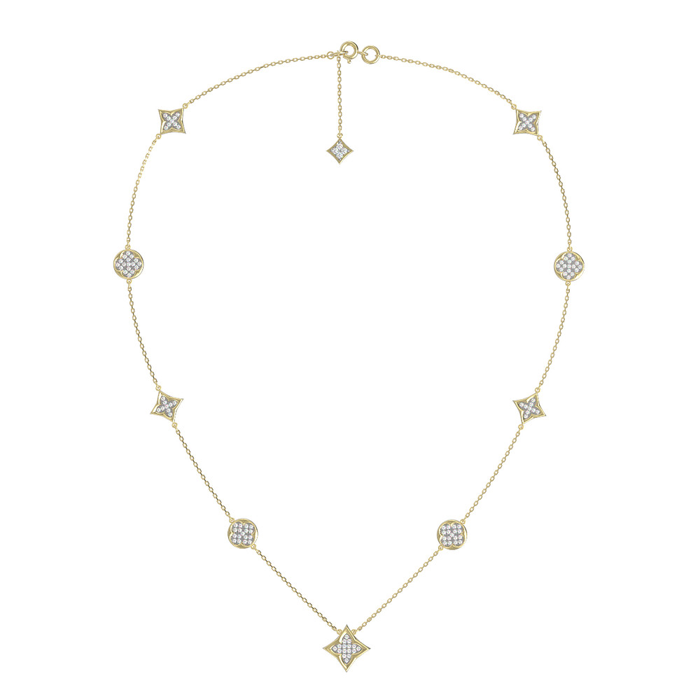 Колье из лимонного золота c бриллиантами